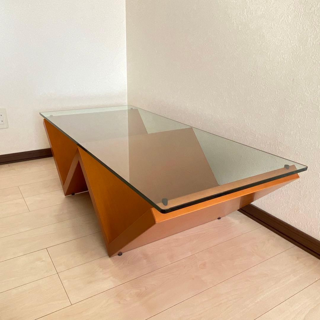 取付無料！アルフレックス モンターニャ 川崎文男 ガラストップセンターテーブル