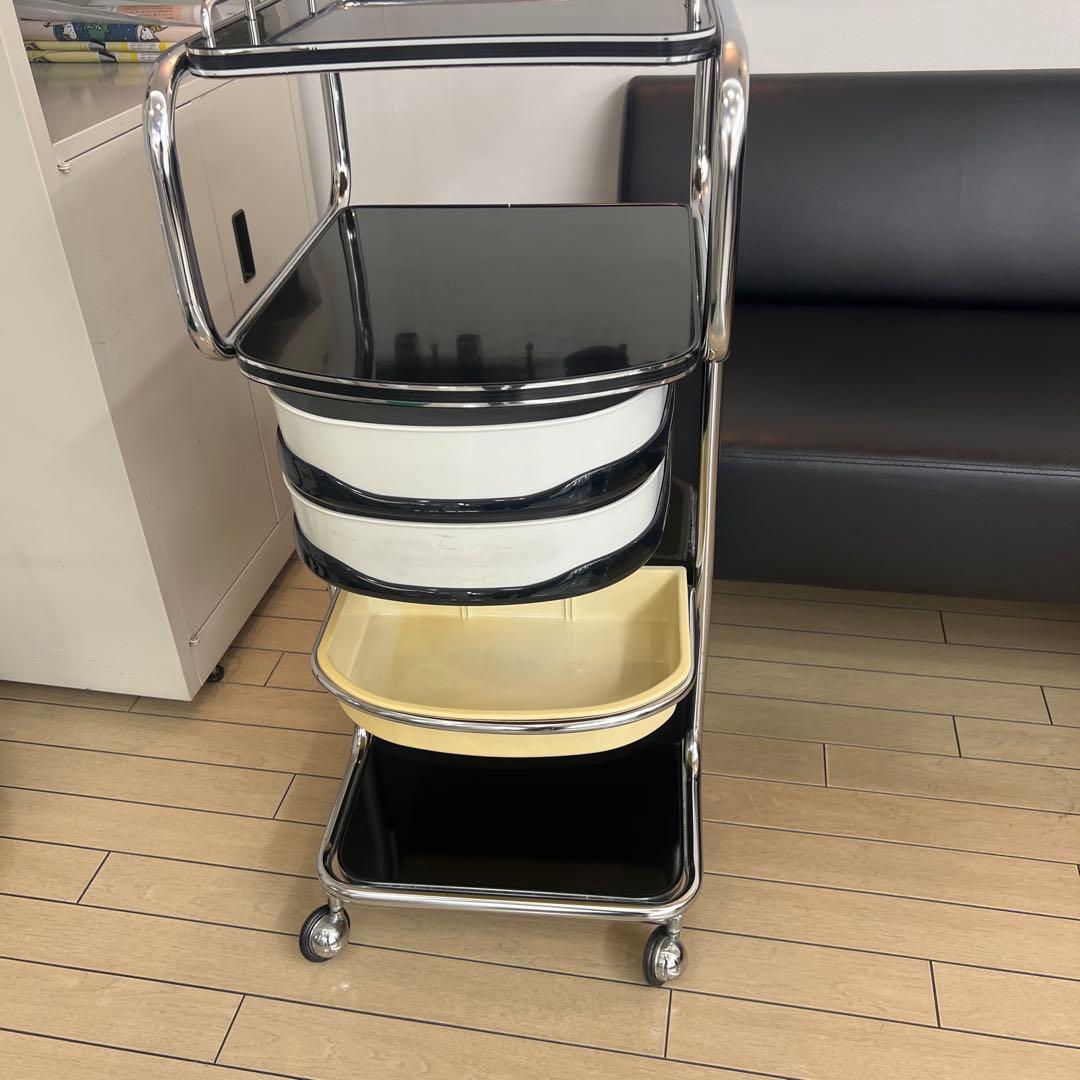 理美容用キャスター付きワゴン 2段収納