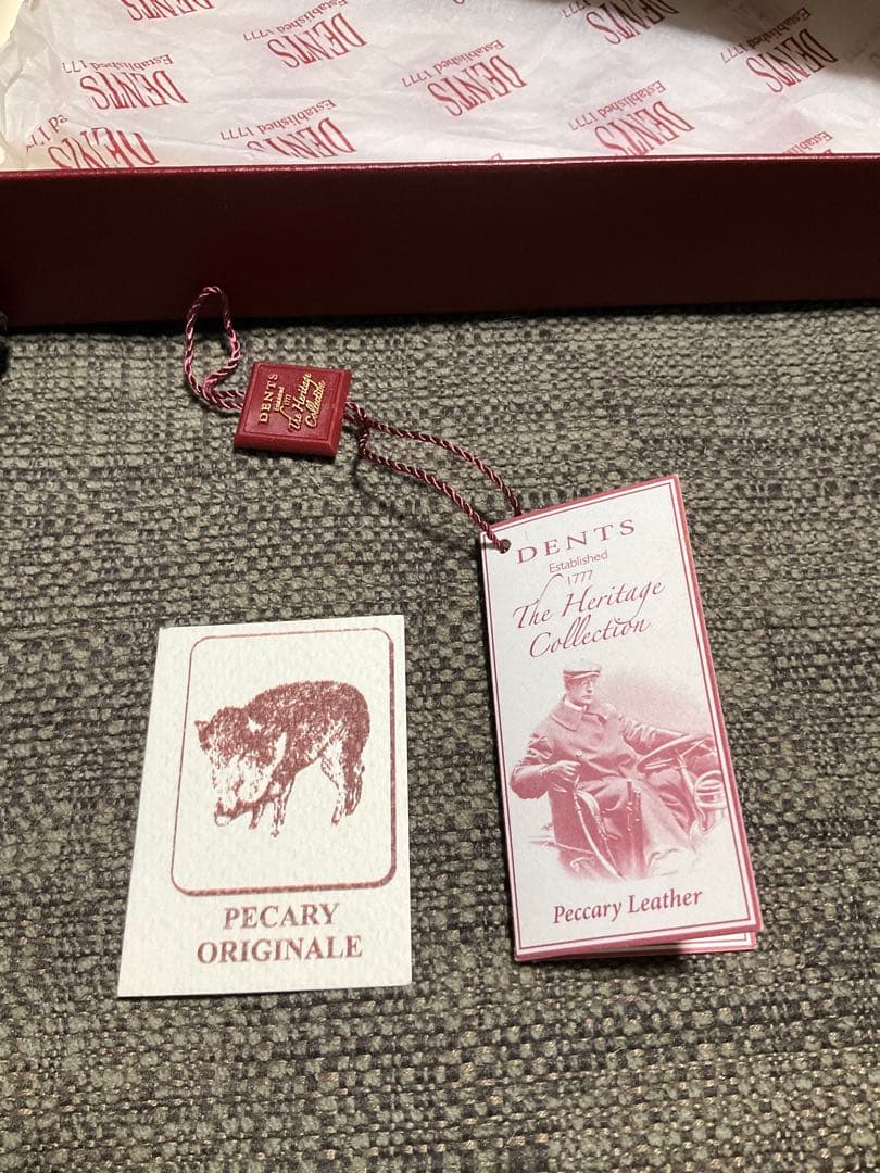 【未使用 タグ付き】DENTS グローブ ペッカリーレザー ブラウン 7 1/2