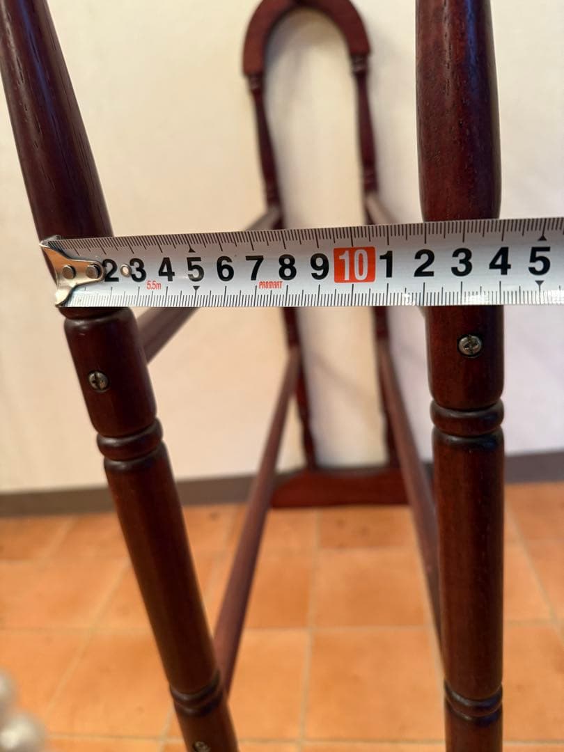 8月末まで掲載英国 イギリス製マホガニークロスハンガーラック木製 ダークブラウン