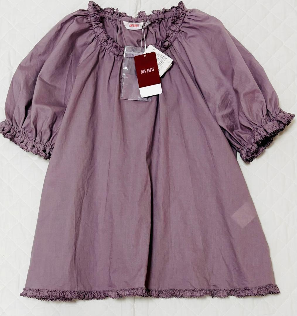 本日限定中⭐︎ピンクハウス　お洒落なロゴ刺繍入りローンブラウス　新品
