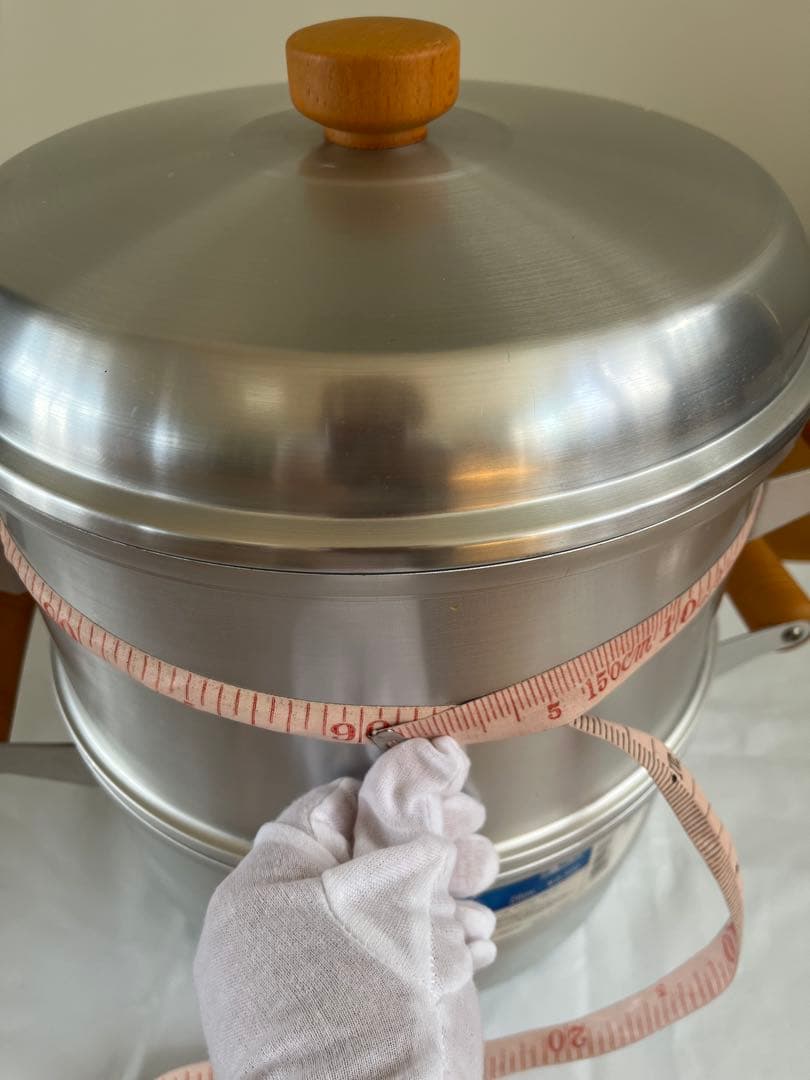 アルミ蒸し器 シルバー 木製ハンドル