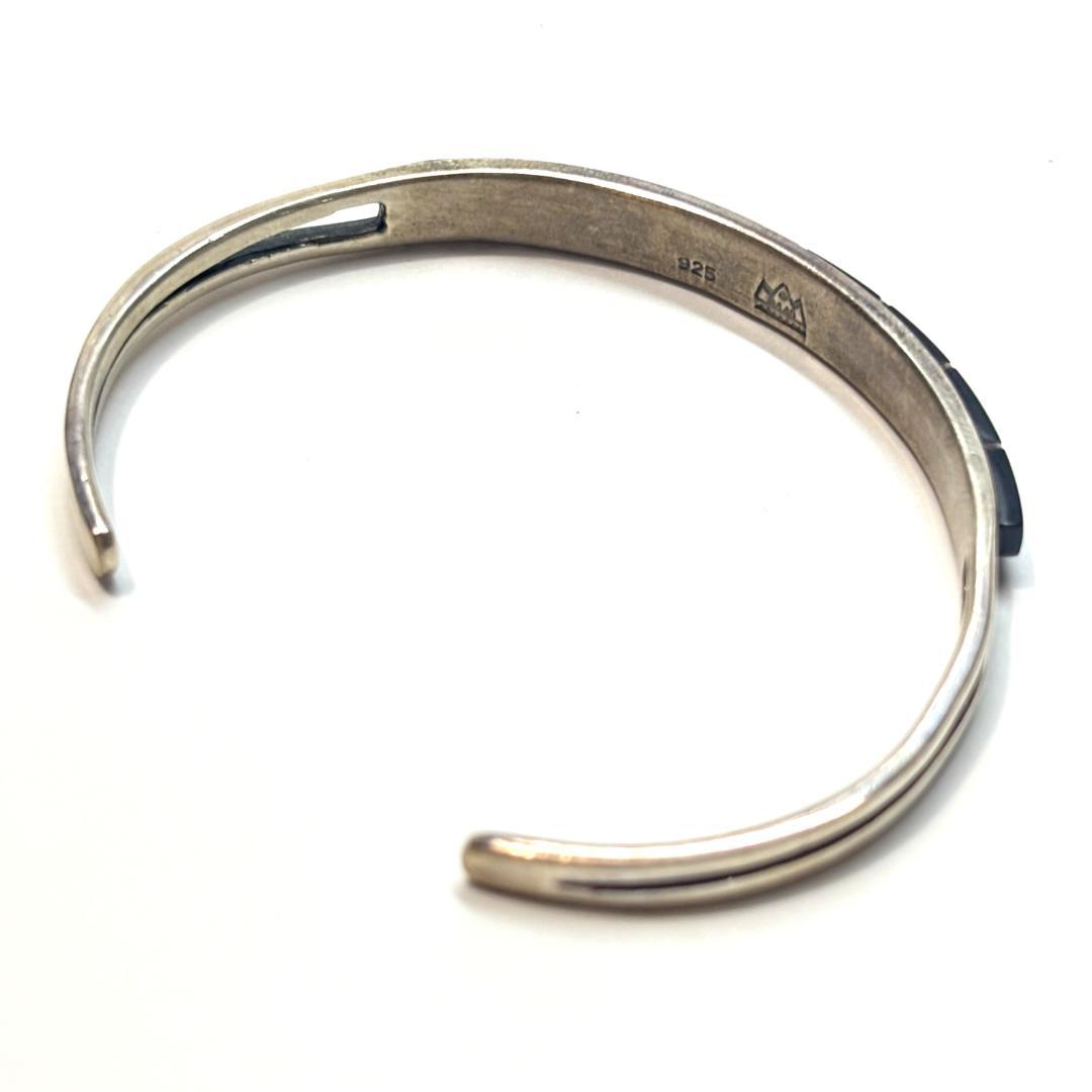 廃盤 新品未使用 SAAD サード オニキス インレイ オープンワーク バングル