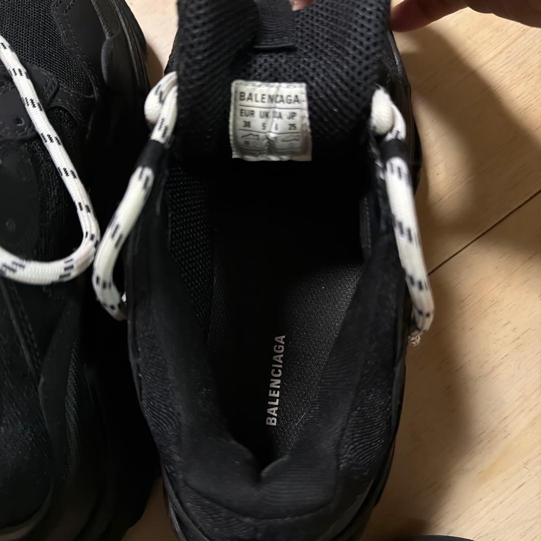 バレンシアガ　triples 38 25cm 黒　変え紐付き