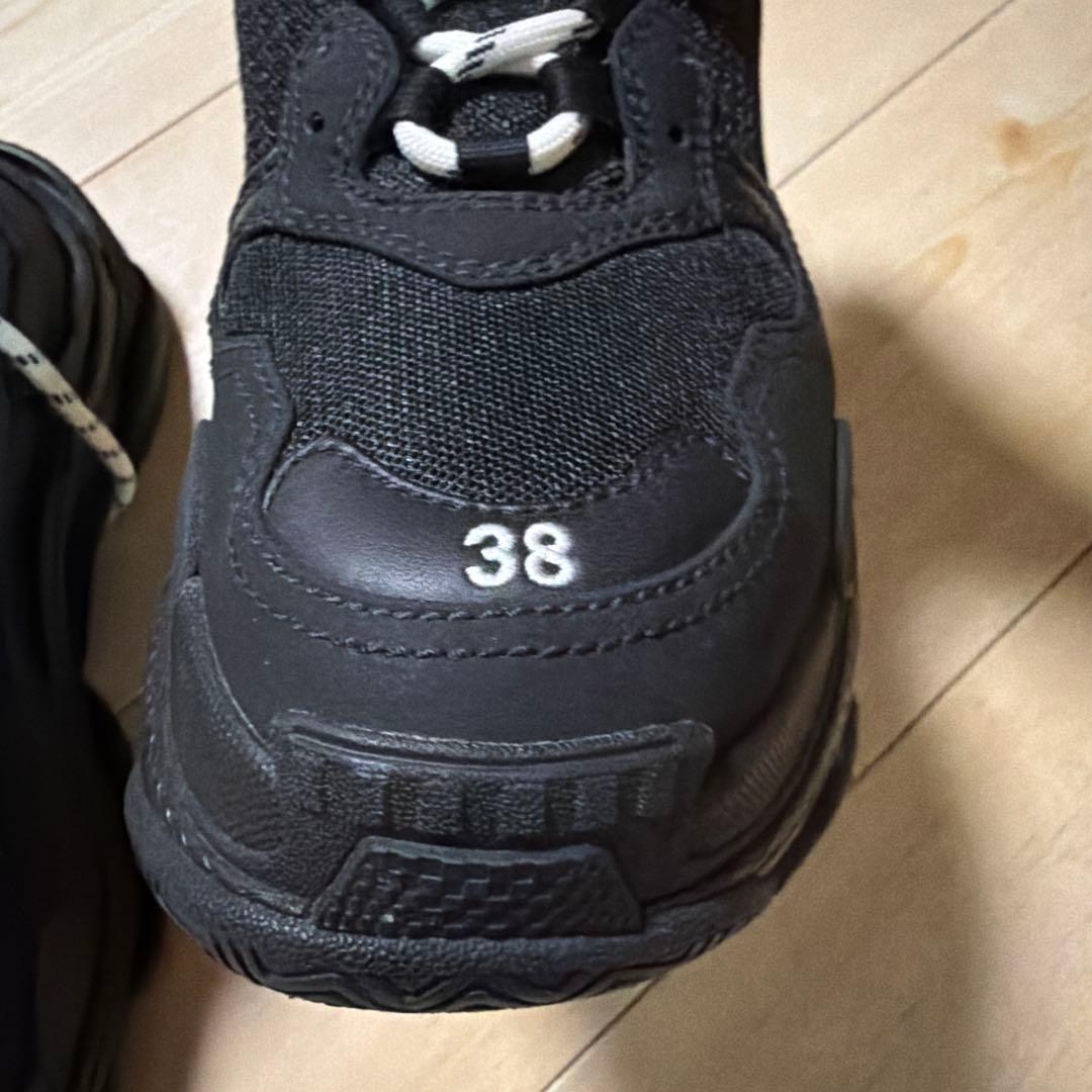 バレンシアガ　triples 38 25cm 黒　変え紐付き