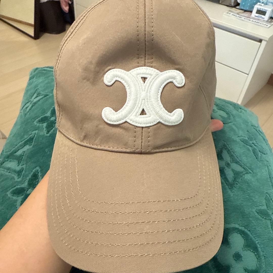 CELINE ベージュ ベースボールキャップ L