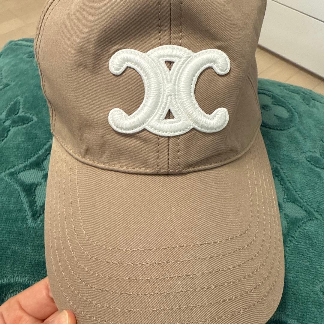 CELINE ベージュ ベースボールキャップ L