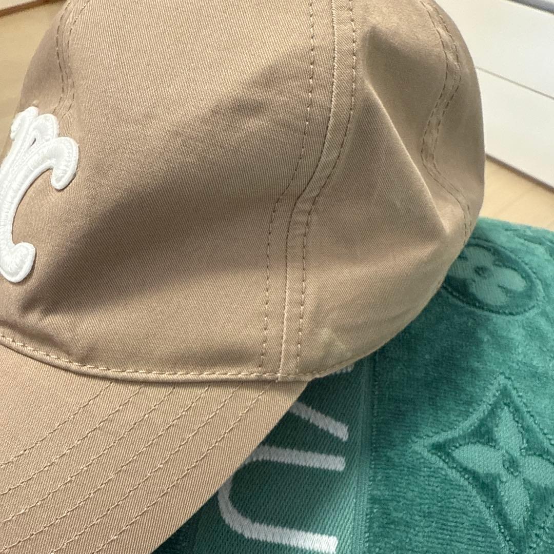 CELINE ベージュ ベースボールキャップ L