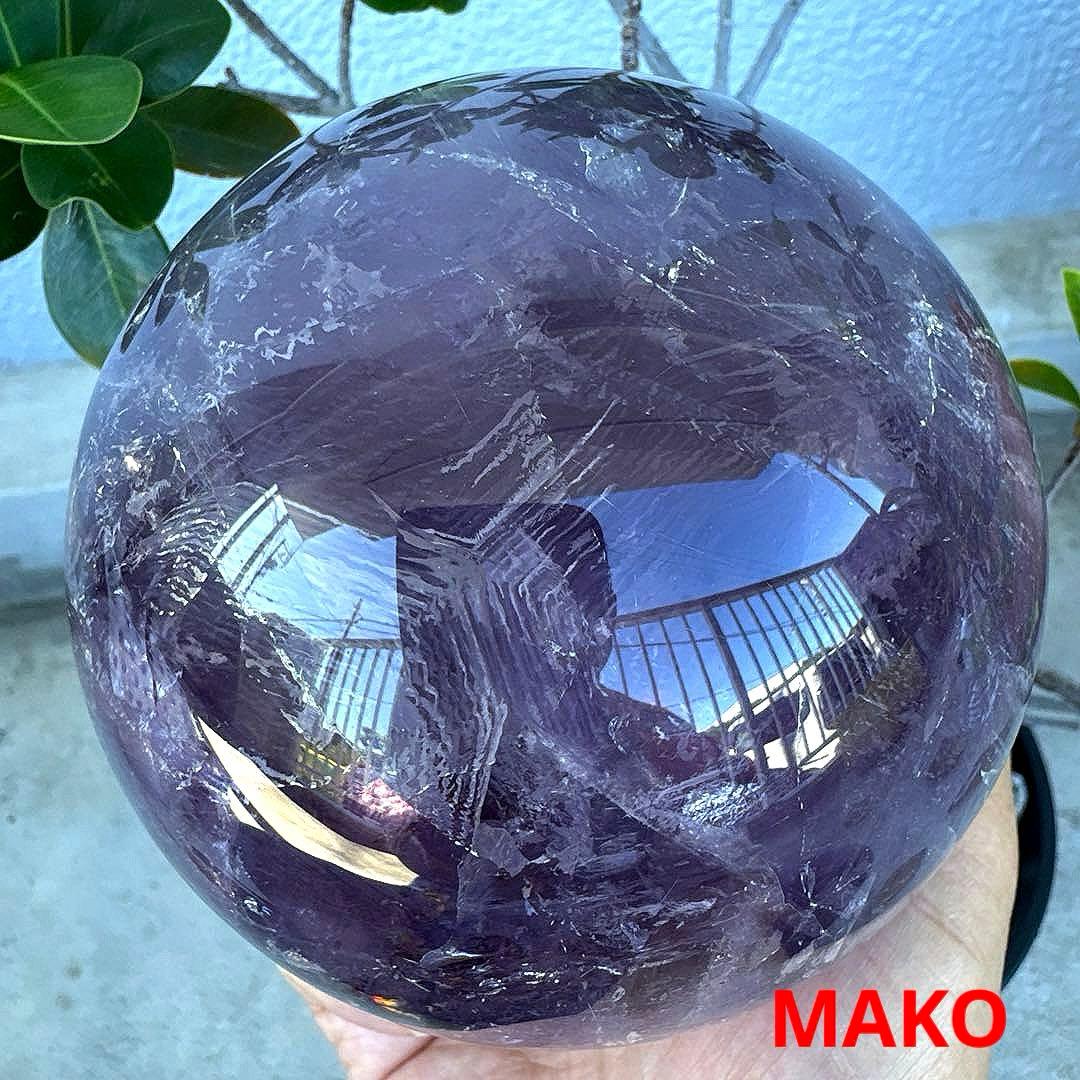 M1756☆アメジスト丸玉☆直径113mm1.9Kg☆天然石☆N50610-B