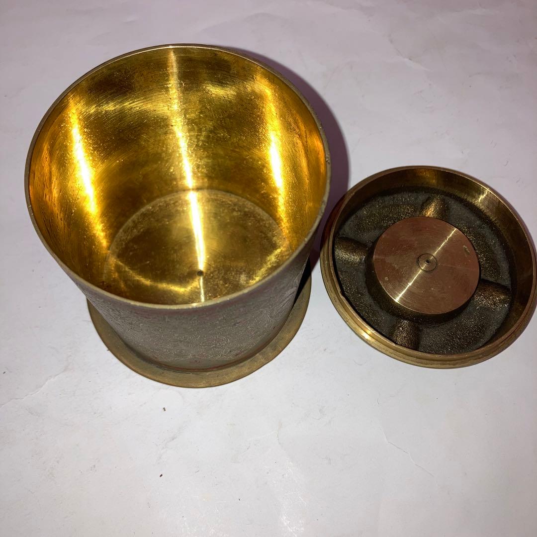 真鍮製エングレービング灰皿