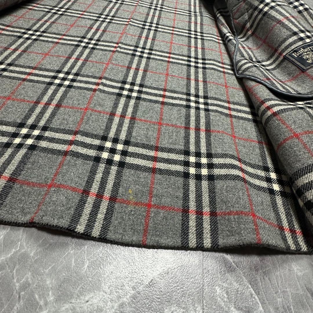 カシミヤ♡バーバリー　2way ダブルフェイスコート　ノバチェック グレー