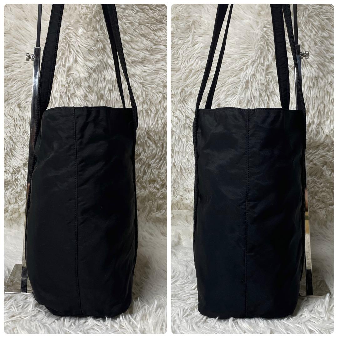 【良品】PRADA プラダ　トートバッグ　ナイロン　ブラック　黒　刺繍　肩掛け