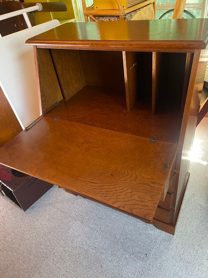 越後家具　ライティングデスク 民芸家具 昭和後期 古録展 当時物　高級家具