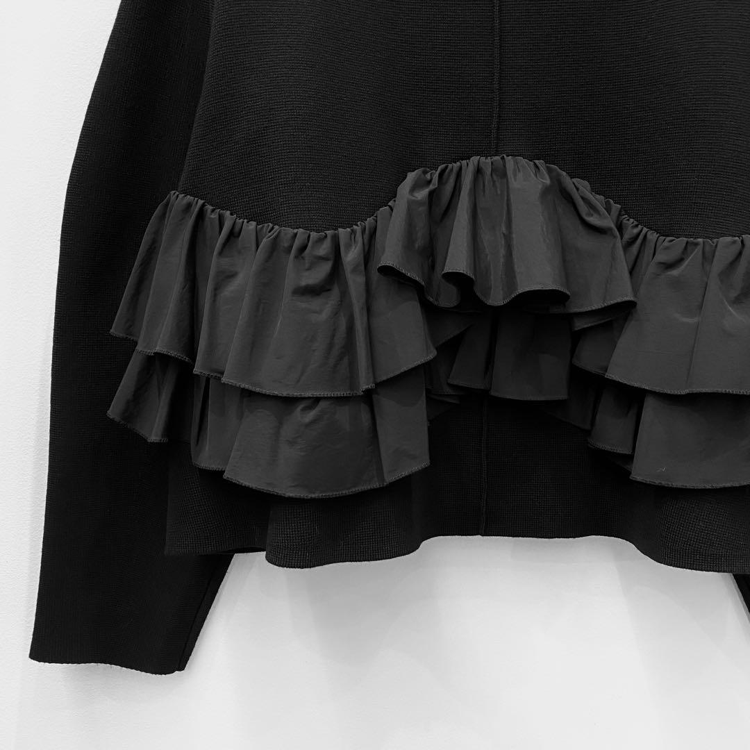 MARILYNMOON スパイラルタフタラッフルニットジャケット