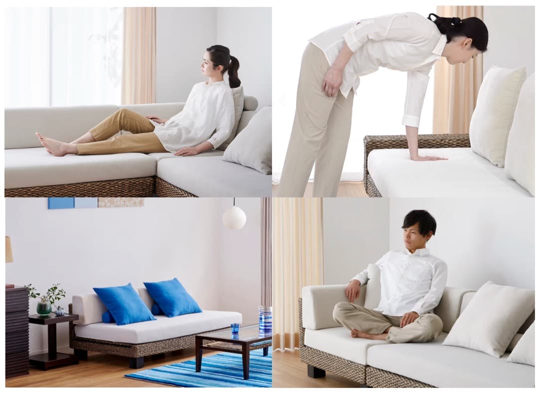 a.flat ケイ・ローソファ コーナー&ベンチのセット3人 (ヒヤシンス)