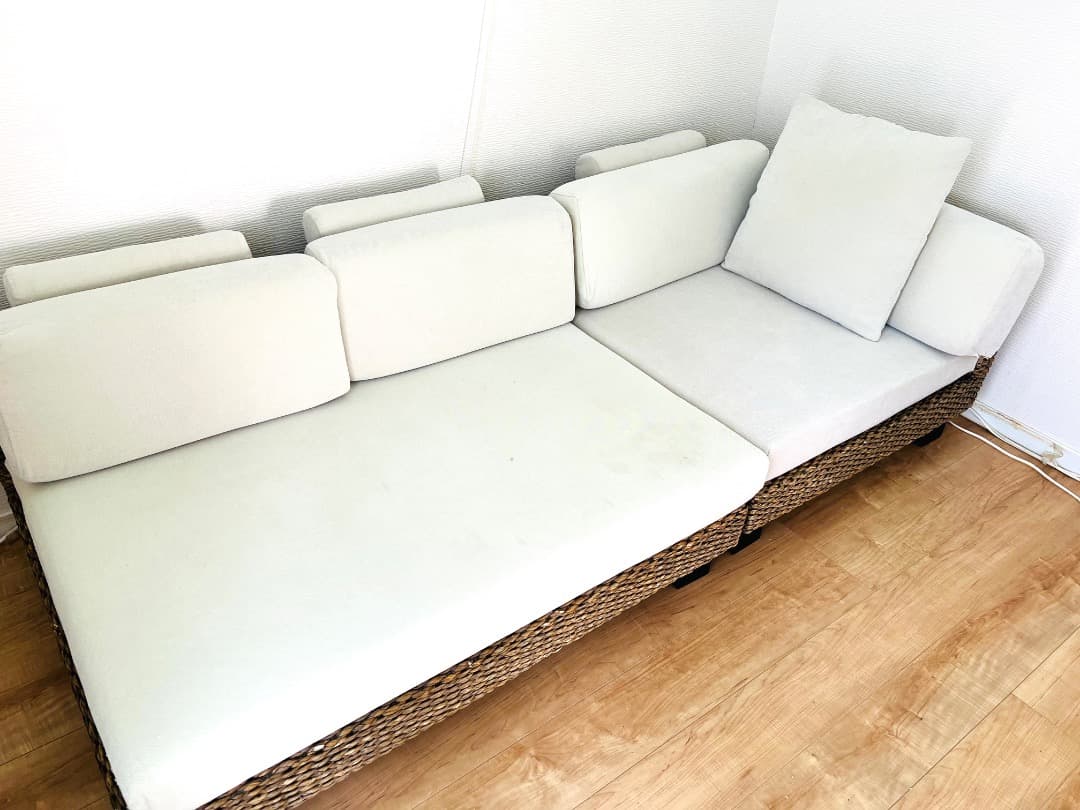 a.flat ケイ・ローソファ コーナー&ベンチのセット3人 (ヒヤシンス)