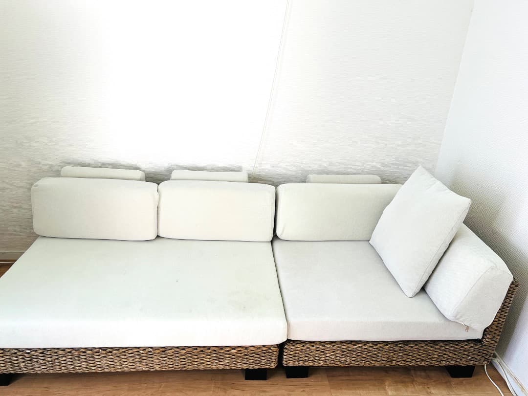 a.flat ケイ・ローソファ コーナー&ベンチのセット3人 (ヒヤシンス)