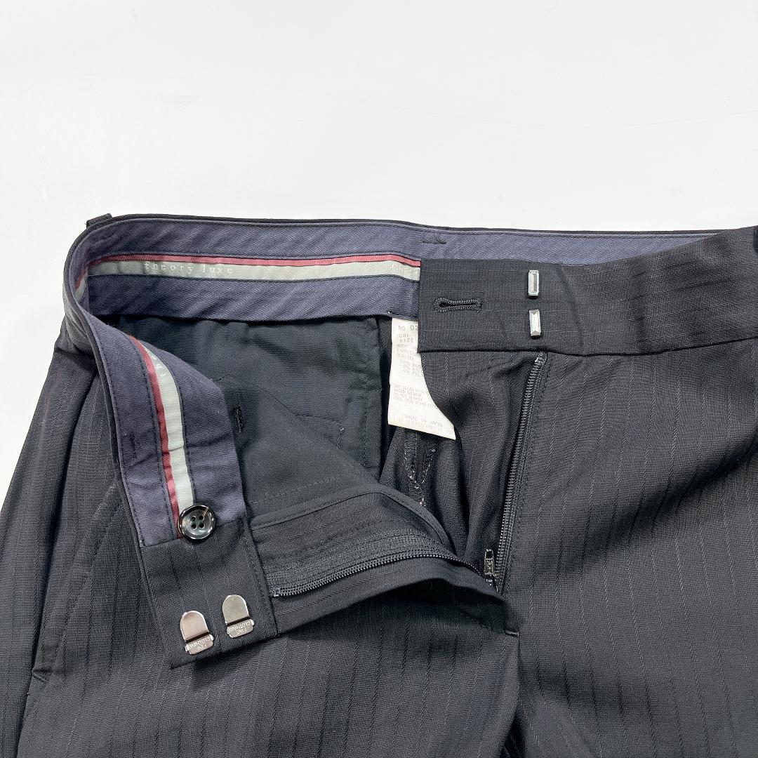 セオリーリュクス パンツスーツ セットアップ 36 S 黒 ストライプ