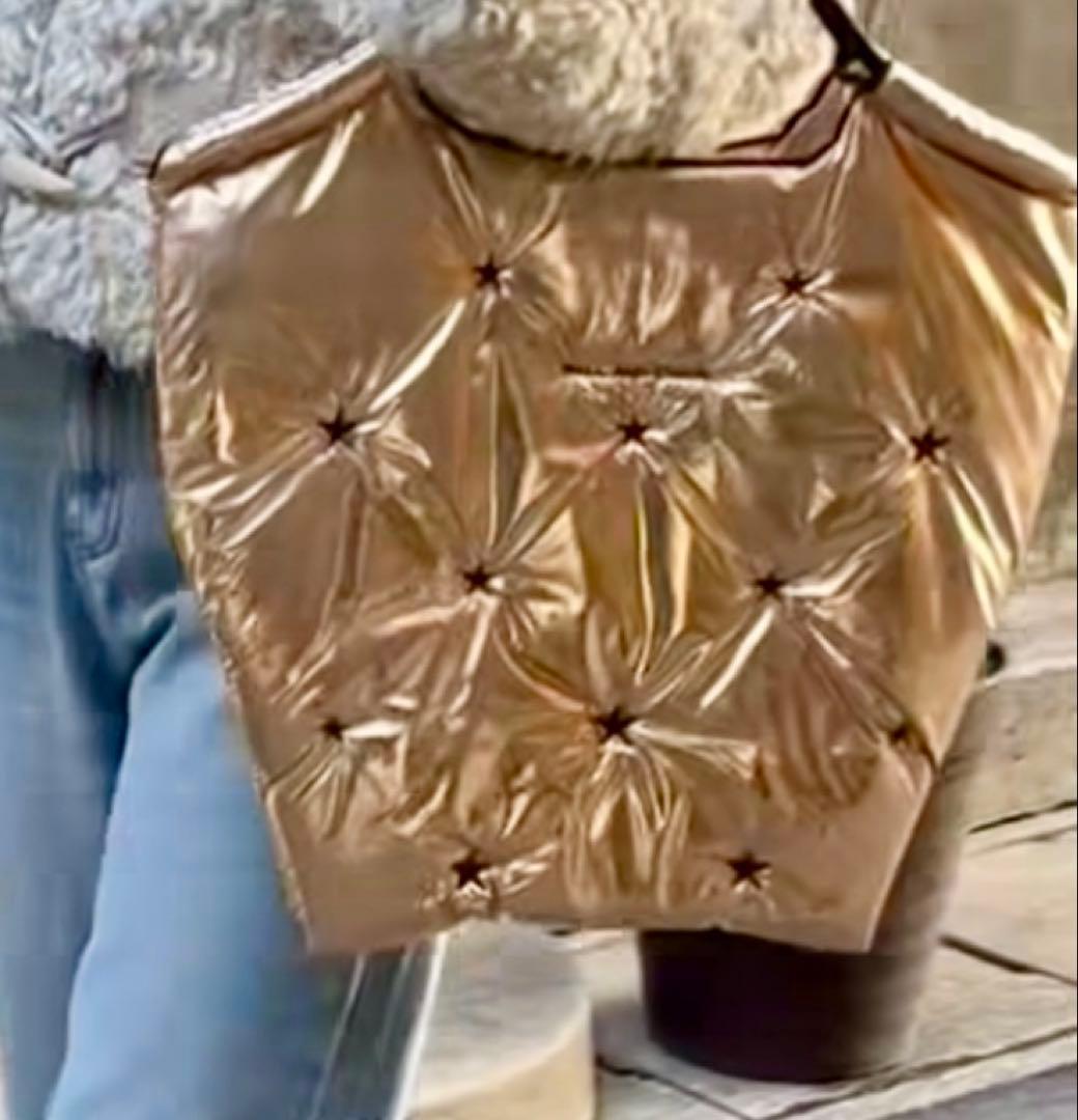 ♡ボールアンドチェーン♡中綿トート エコバッグ♡エトワール♡ゴールド