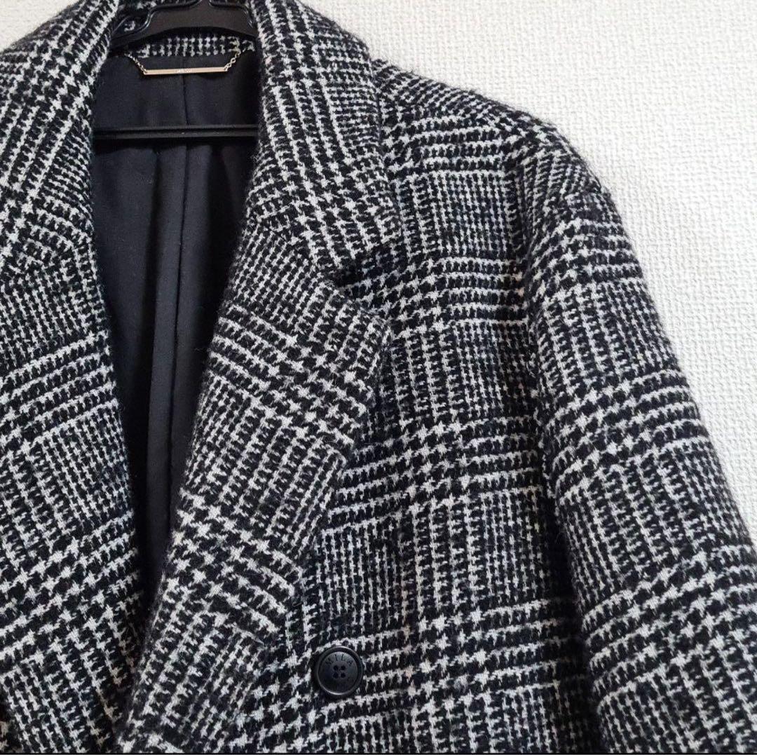 ミラオーウェン　チェック柄　チェスターコート