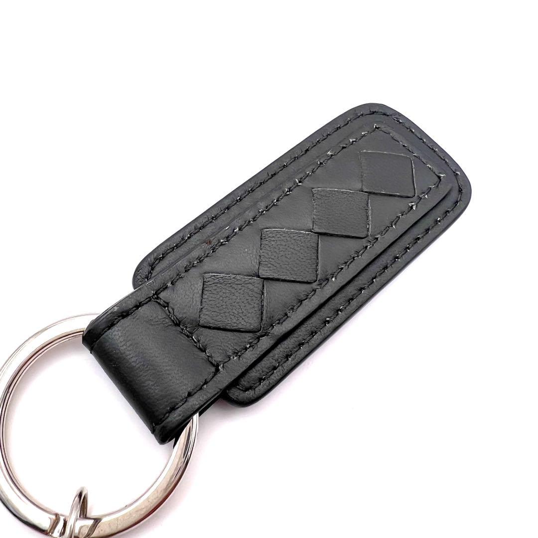 【美品】ボッテガ・ヴェネタ イントレチャート キーホルダー キーリング