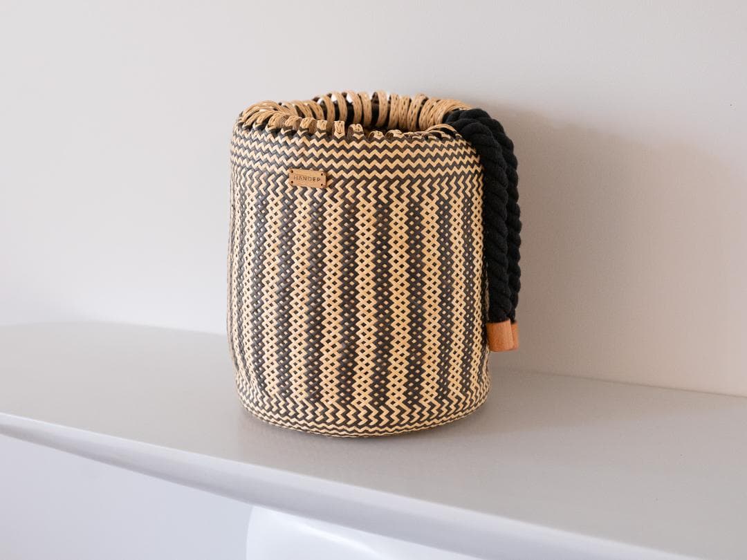 【レア】日本未発売 HANDEPラタン編み 収納バスケット（大）｜ハンドメイド