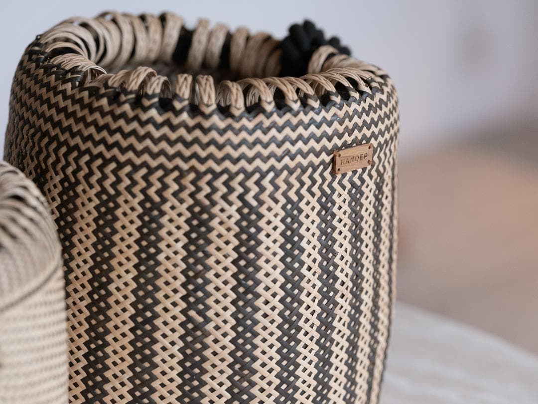 【レア】日本未発売 HANDEPラタン編み 収納バスケット（大）｜ハンドメイド