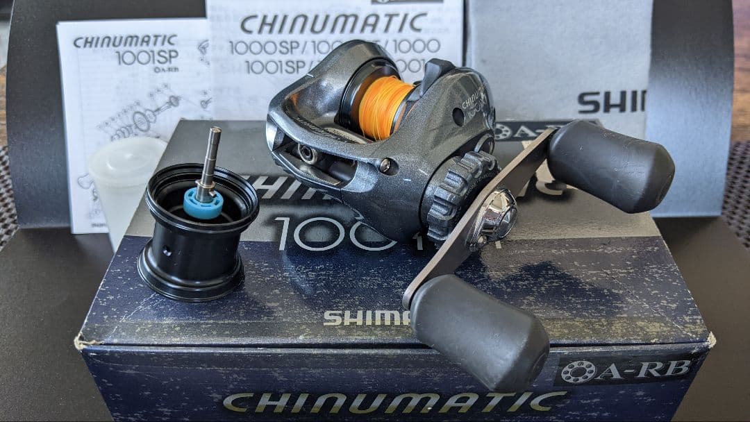 【１回使用美品】シマノ チヌマチック1001XT※左巻【替スプール付】※画像あり