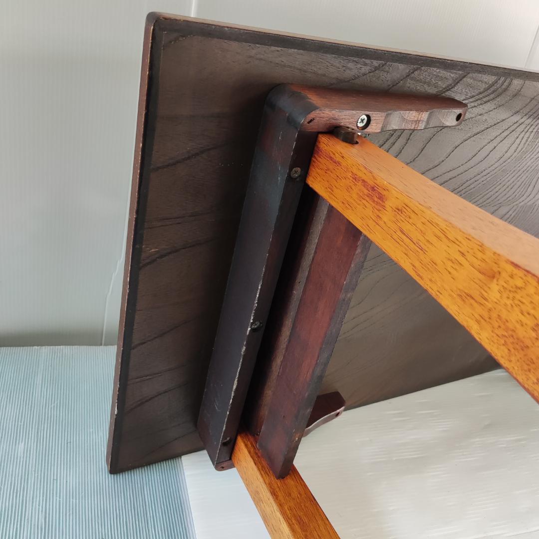 【アンティーク】昭和レトロ 木製 折り畳み式 四角形ちゃぶ台 文机 飾り台