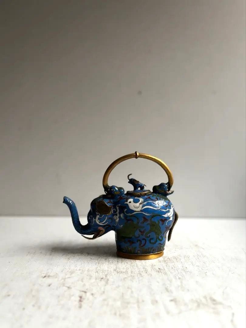 854 コレクション ヴィンテージ 七宝焼 ミニチュア 象のティーセット 景泰藍