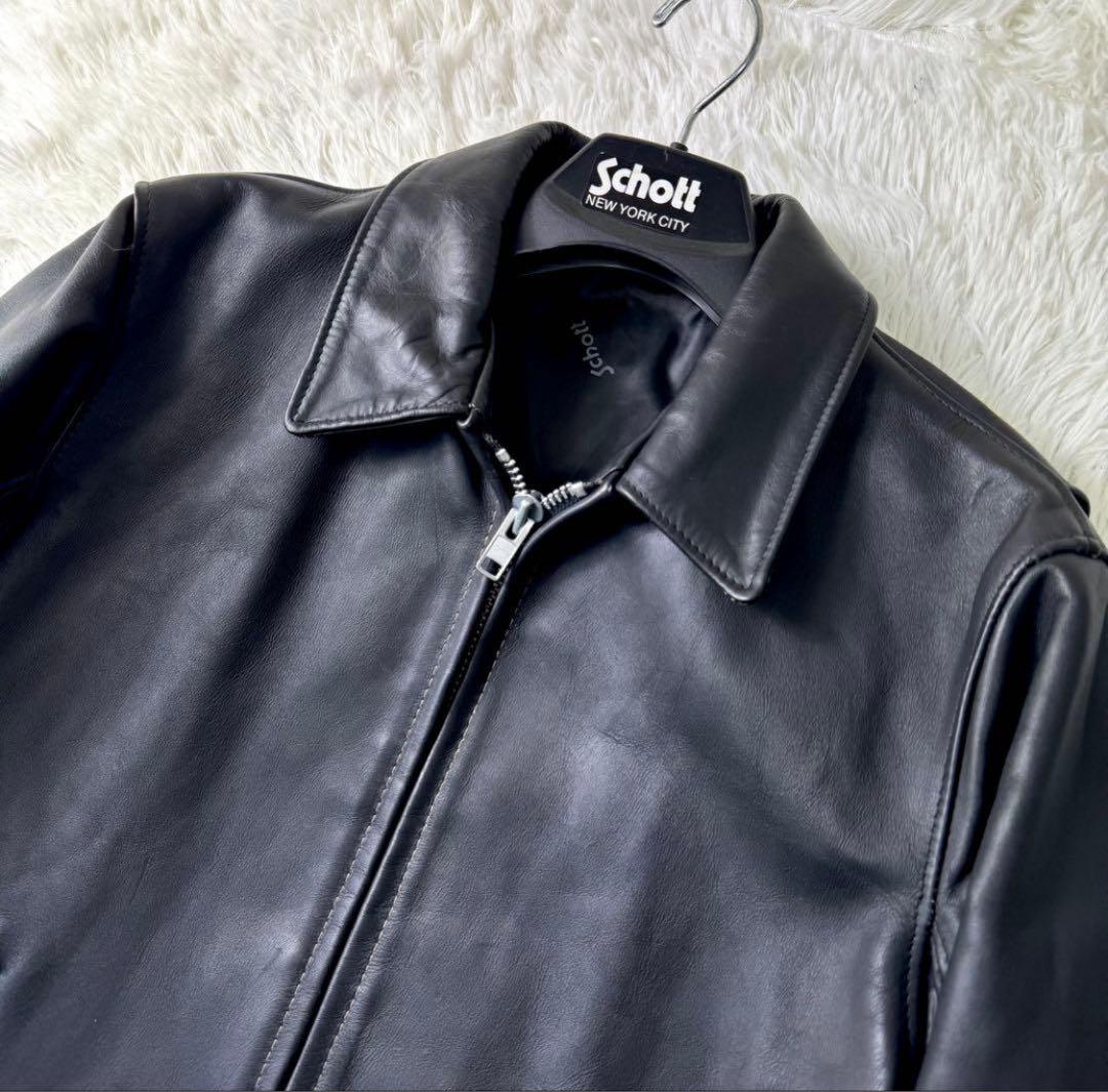 美品/希少　schott トラッカージャケット　652 本革　ブラック　38