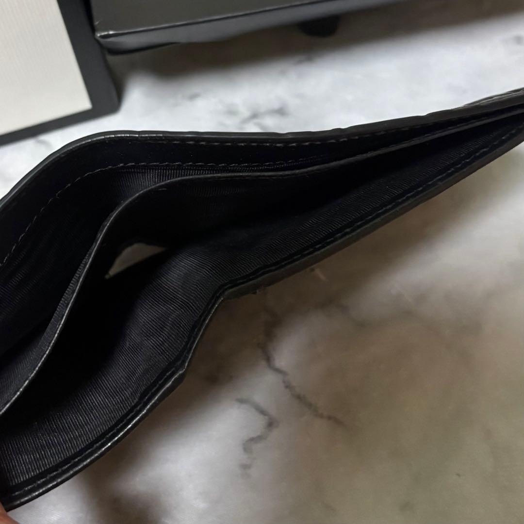 GUCCI グッチ GGシマ 二つ折りメンズ 財布 ブラック