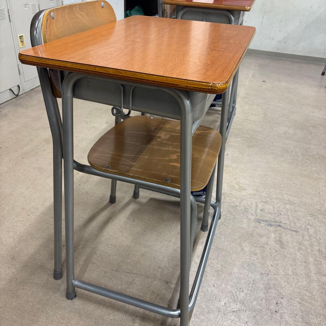 学習机 木製天板 シルバー フレーム