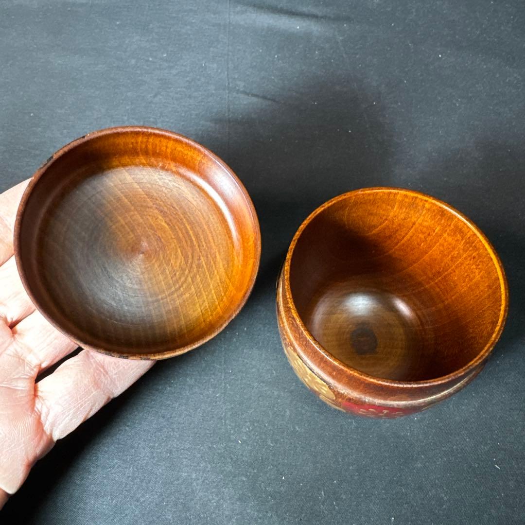 J18 送料無料　棗　木地中棗　梅　華遙　茶道具　漆芸　共箱　茶道