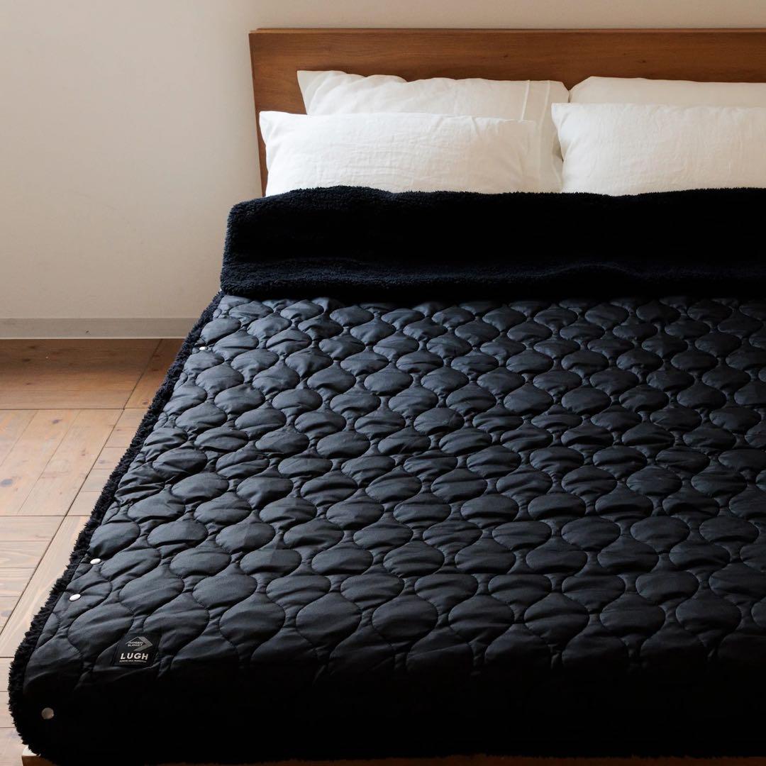 【新品】LUGH ルー 魔法瓶ブランケット 6層/グラフェン Lサイズ ブラック