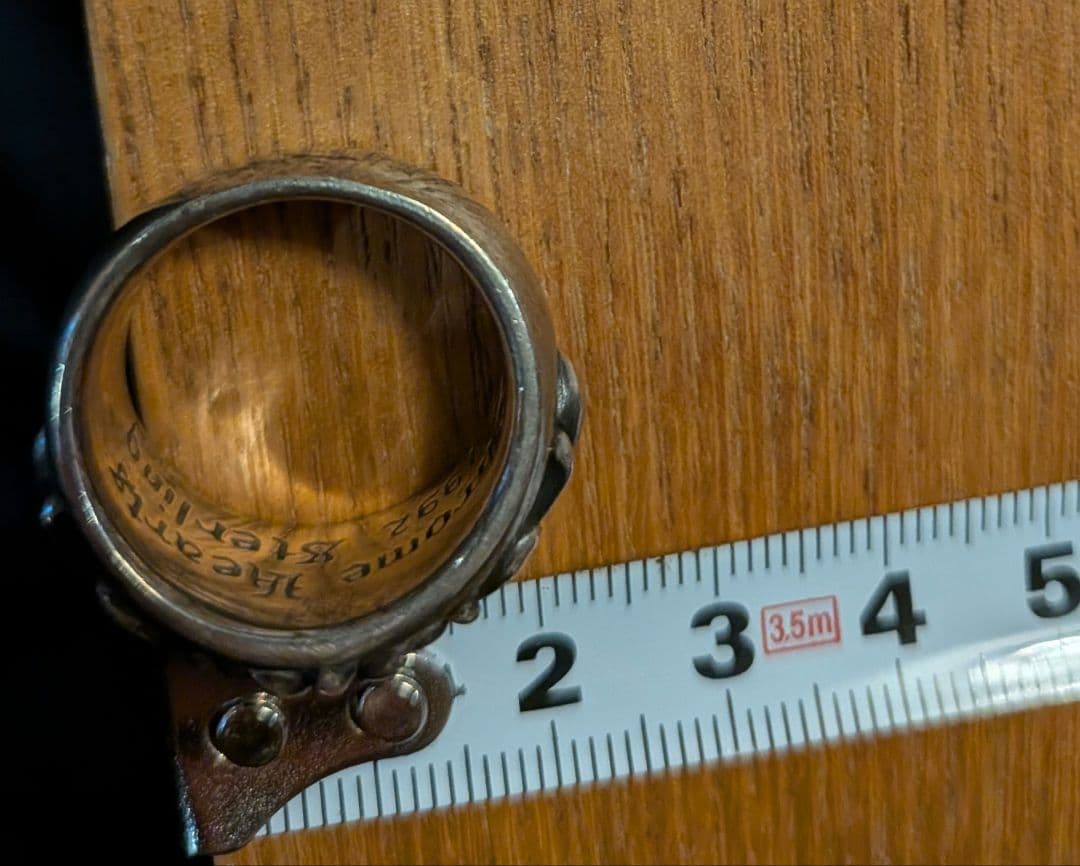 ヴィンテージ シルバー925 フローラルクロスリング18から19号（約19g）