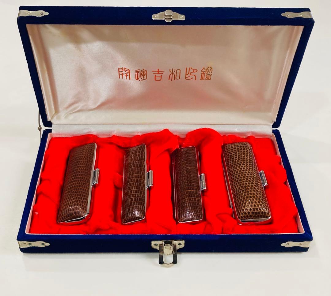 印鑑石 印鑑用　象牙調　パワーストーン　4本セット