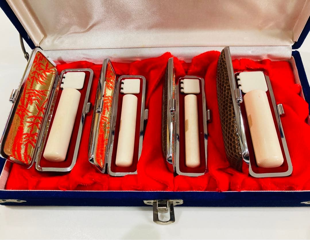 印鑑石 印鑑用　象牙調　パワーストーン　4本セット