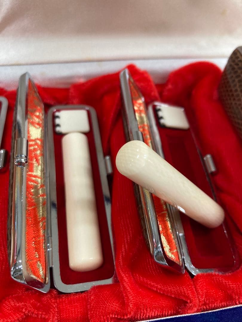 印鑑石 印鑑用　象牙調　パワーストーン　4本セット