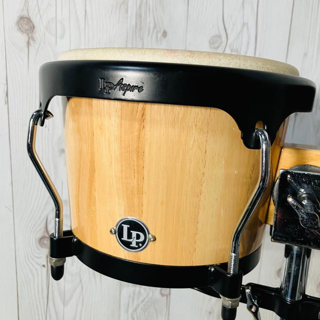 【希少 美品】LP Aspire ウッドボンゴ ツイン スタンド付き 打楽器