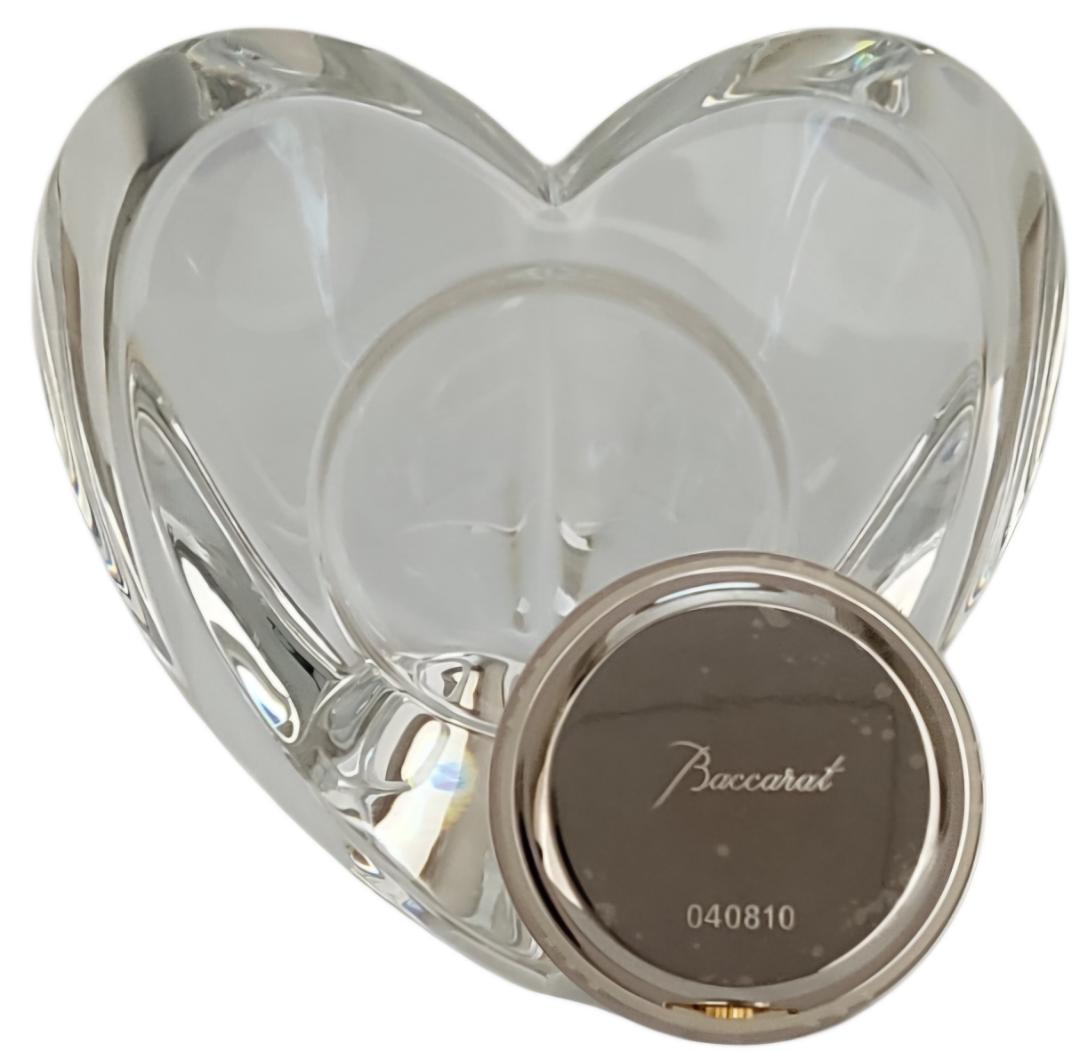 ☆美品 Baccarat / バカラ ハート型 置き時計 稼働品 約369g!!