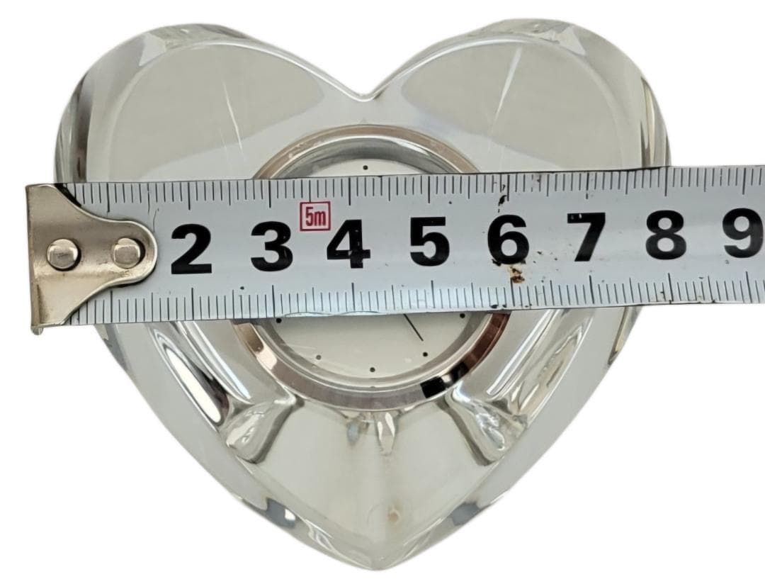 ☆美品 Baccarat / バカラ ハート型 置き時計 稼働品 約369g!!