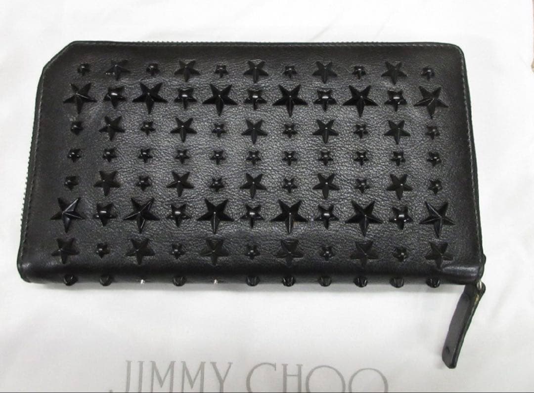 成*業様 訳あり　JIMMY CHOO ブラック スタースタッズ 長財布