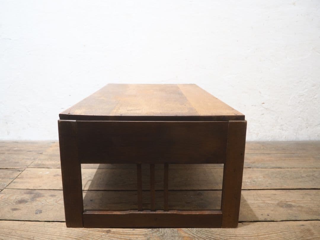 1257　アンティーク　文机　ローテーブル　収納ケース　陳列台　レトロ　古家具