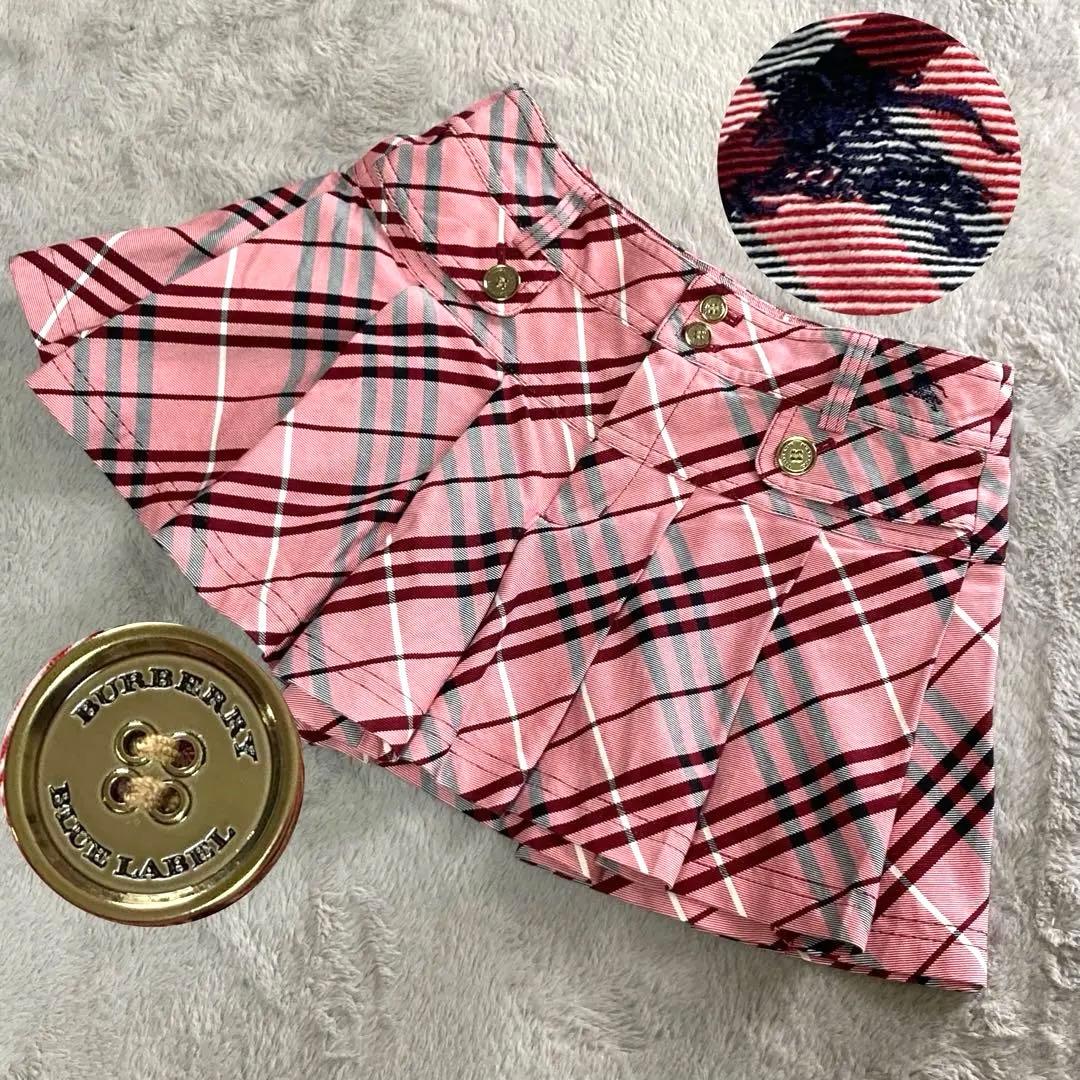 美品☆BURBERRY BLUELABEL キュロット　ノバチェック　ピンク　S