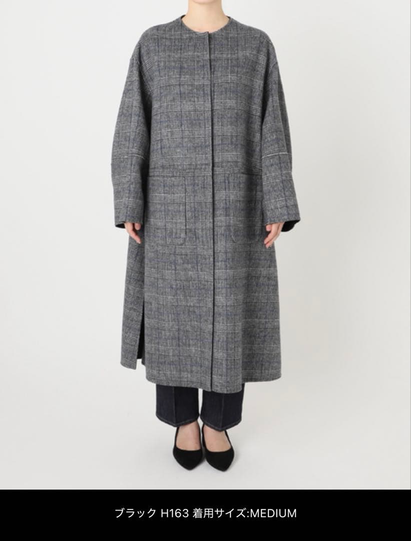 B.C STOCKノーカラーコート コート S120ブレンドリバーシブルコート