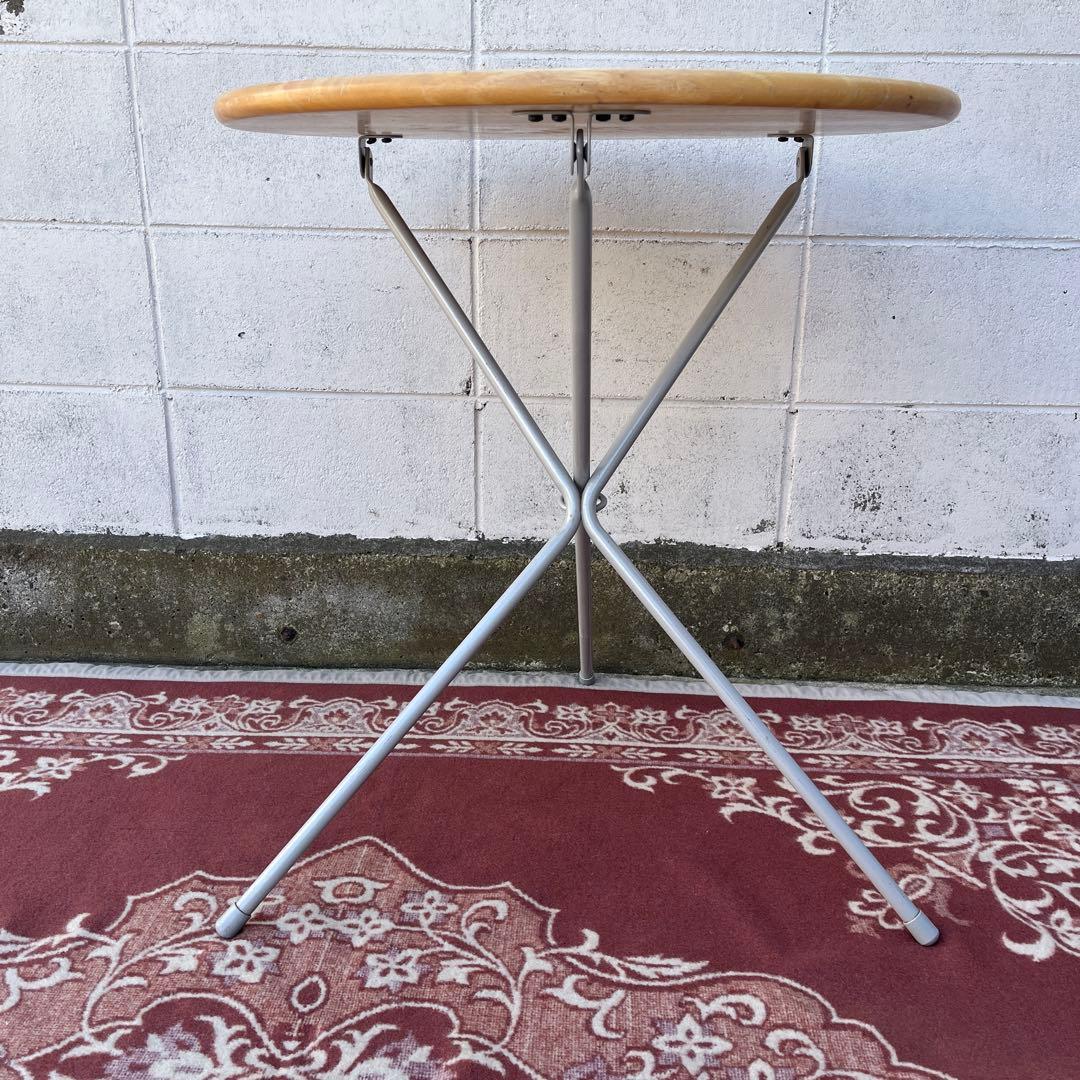 木製天板×スチール脚◾️折りたたみテーブル 丸テーブル コーヒーテーブル