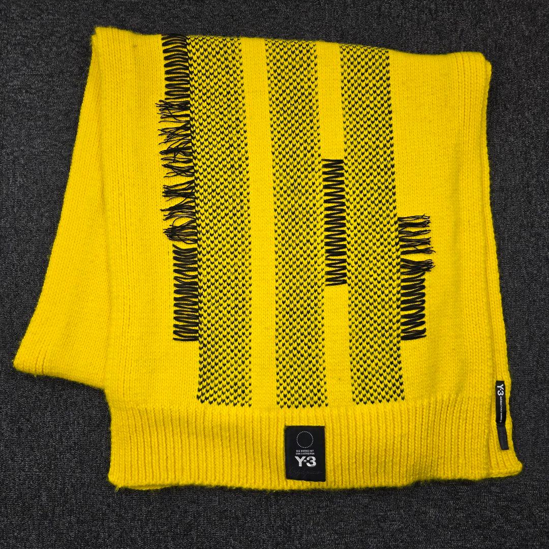 Y3 ニットストール　マフラー　イエロー　大判