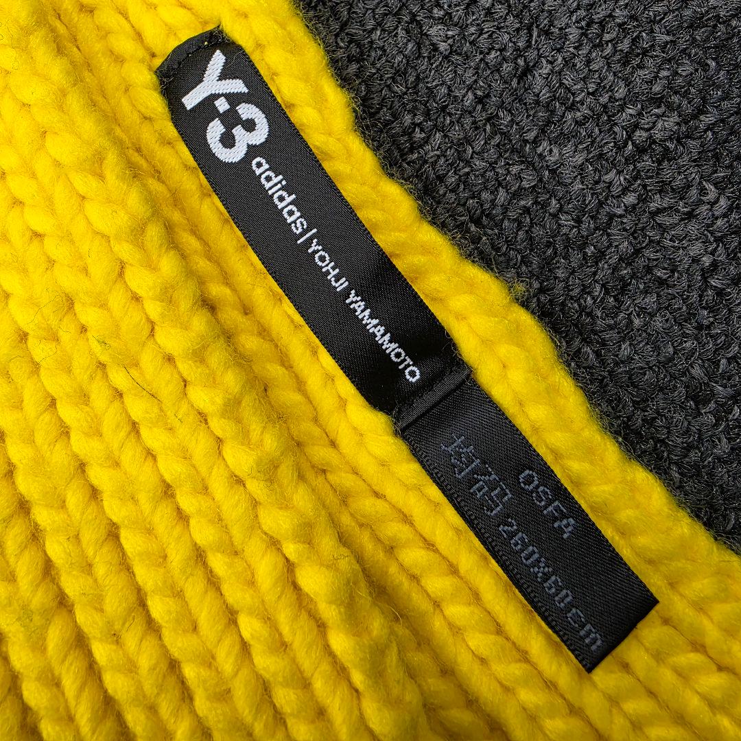Y3 ニットストール　マフラー　イエロー　大判