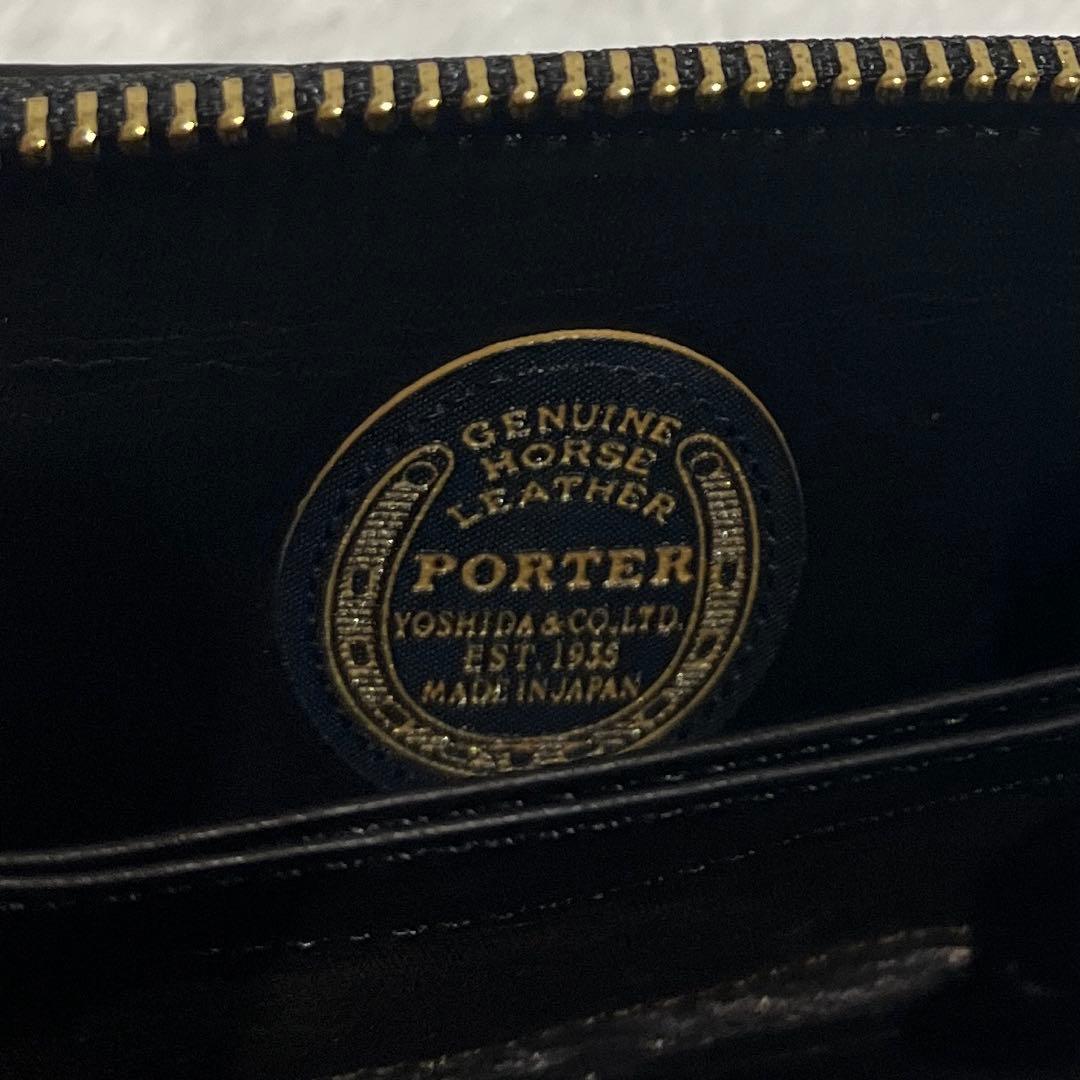 【美品】PORTER WISE &パスケース 馬革　ブラック